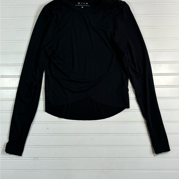 Wilo The Label Black Movement Twist Layer Top Round Neck Pullover Size Medium - Picture 7 of 16